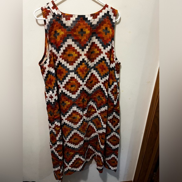 Eskandar Mughal tile linen dress sz 2 (ptp 23” oversized fit) - Picture 7 of 9